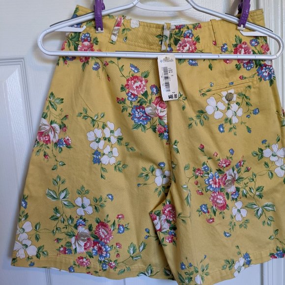 NWT Vintage Yellow FLORAL Shorts!  HIGH QUALITY CONSTRUCTION!  | 6 | Lizsport - Picture 10 of 11